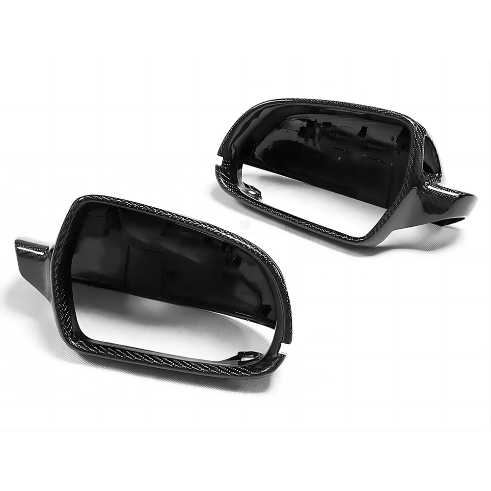 Replacement Rearview Side Mirror Covers Cap For 10-16 Audi A5 S5 11-16 RS5 OEM Style Real Carbon Fiber With Blind Spot Assist