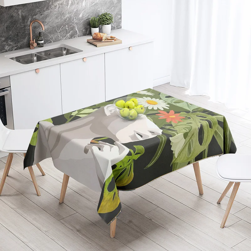 Morandi color ins style tablecloth abstract line art design cafe Scandinavian style decorative rectangular tablecloths