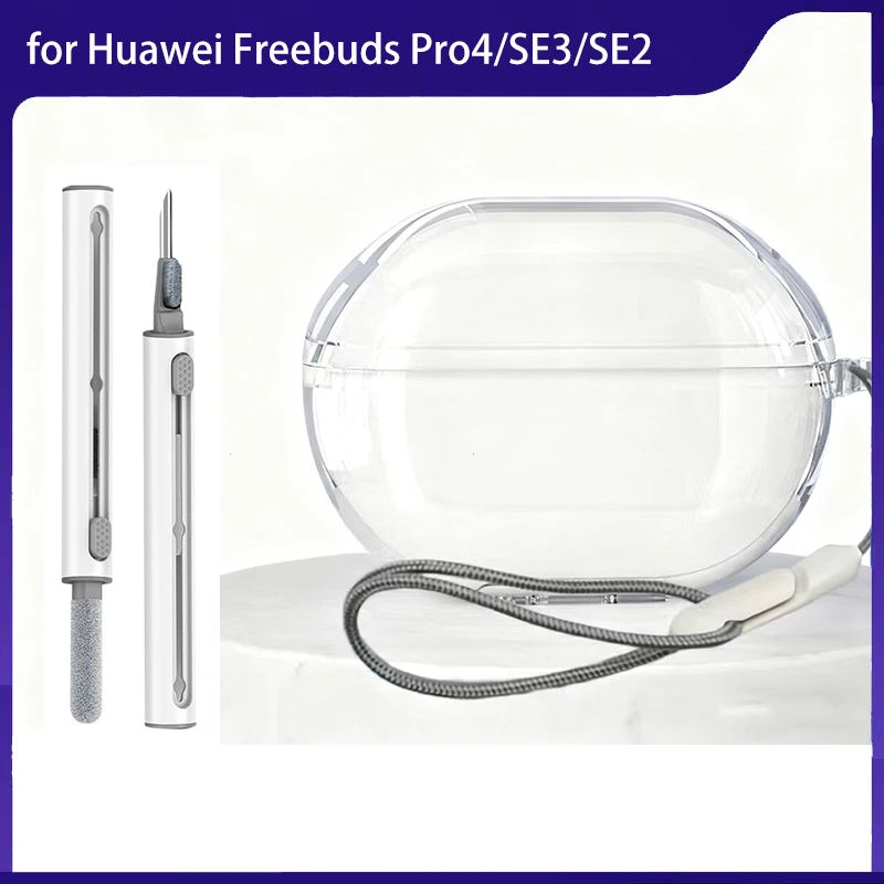 

Transparent Case for Huawei Freebuds Pro 4 Freeclip SE 3 2 Pro4 SE3 SE2 Earphone Cases Funda Soft TPU Cover Coque With Lanyard