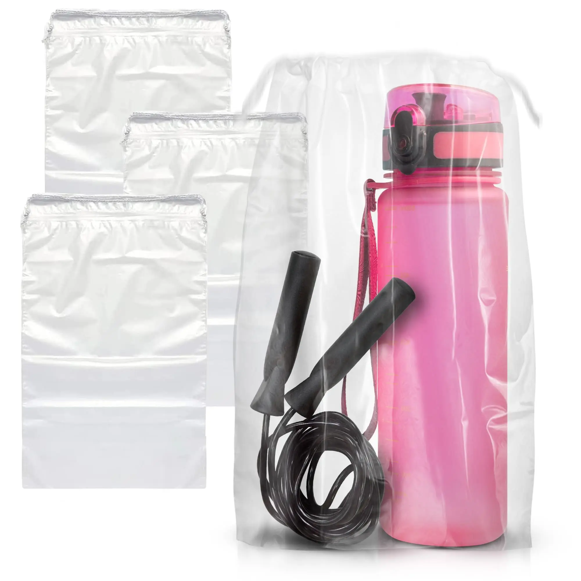 

Clear Drawstring Bag, 6 x 10 Inches. Pack of 50 Clear Plastic Drawstring Bags. 2 Mil Drawstring Clear Plastic Bags. Waterproof C