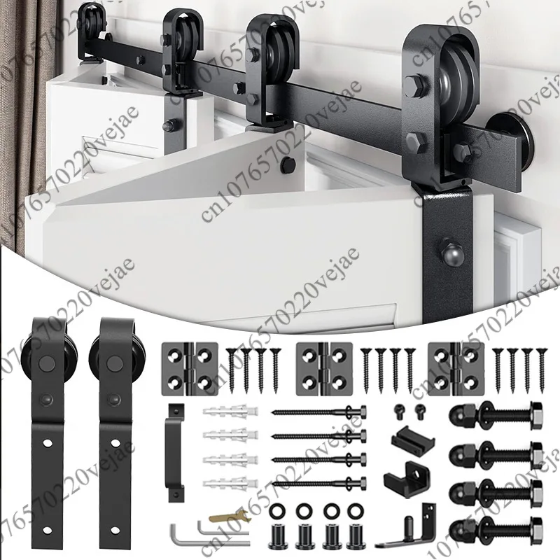 Sliding Door Track Set for Folding and Sliding Doors with Carbon Steel Guide Rails