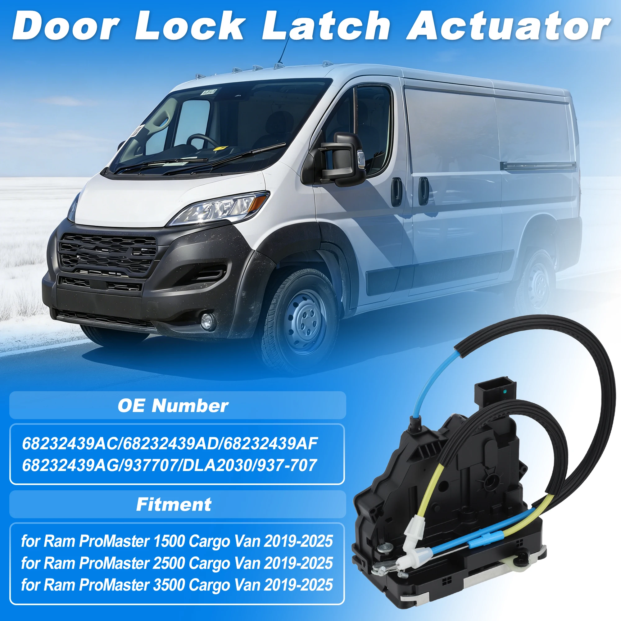 UXCELL Front Left Door Lock Actuator for Ram ProMaster 1500 2500 3500 19-25 68232439AC