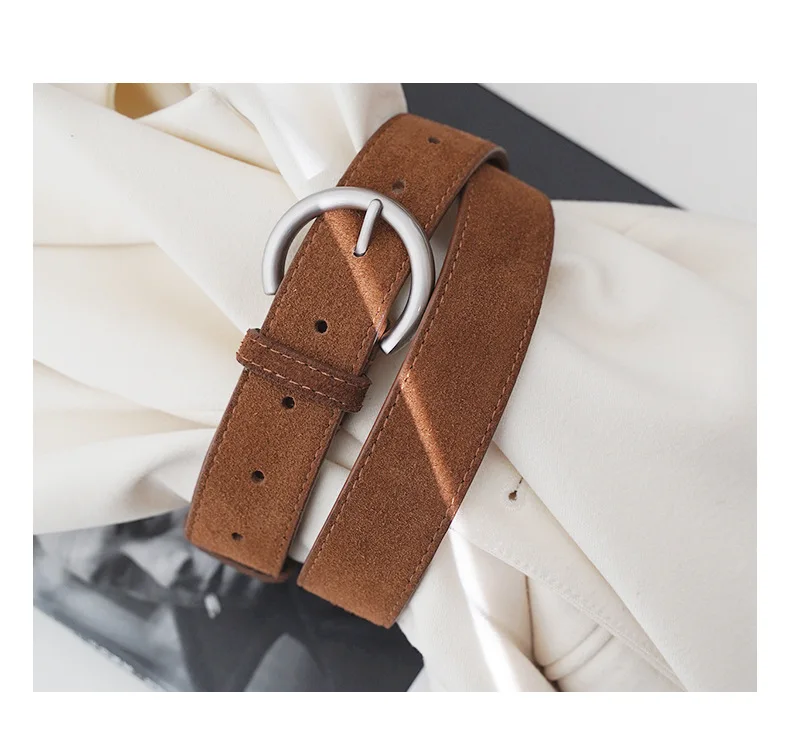 เข็มขัดหนังสไตล์วินเทจอเนกประสงค์สำหรับผู้หญิง เหมาะสำหรับกางเกงยีนส์ ชุดเดรส ใส่ในชีวิตประจำวัน ออกงานลำลอง และเข้ากับแฟชั่นต่างๆ