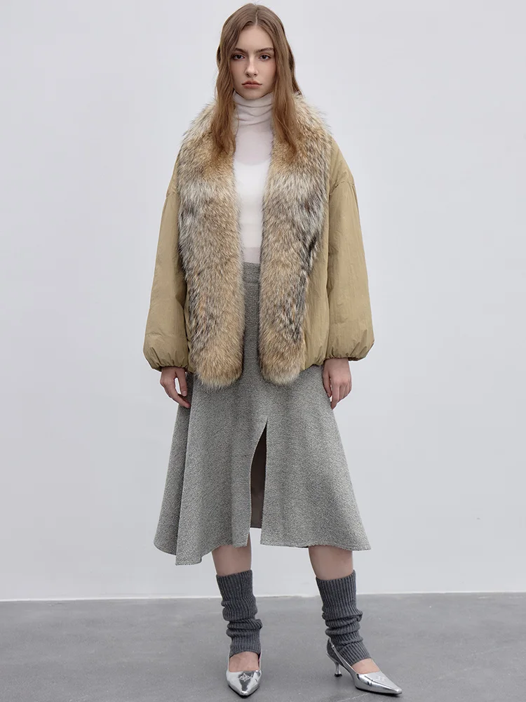 2023 neue Winter Warme Gans Unten Jacken Natürliche Echt Fox Pelz Kragen Frauen Puffer Jacken Dicke Mäntel Weibliche Outwear