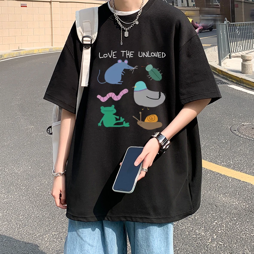 

2025 Funny Animal Pigeon Rat Frog Cartoon printed T shirts Unisex harajuku Fashion short sleeve T-shirt Men Women Cotton Tops