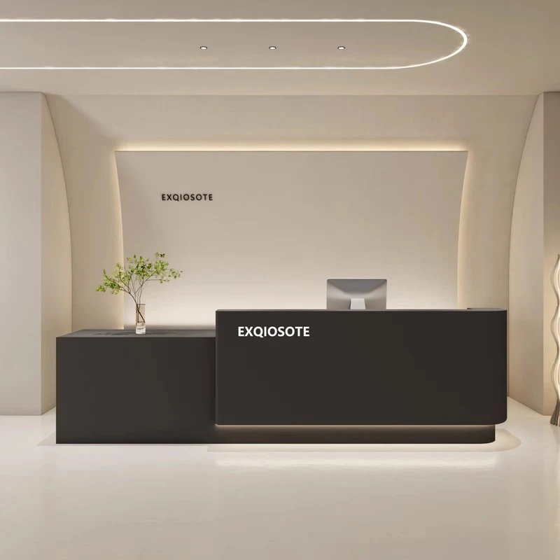 Long Welcome Reception Desks Minimalist Black Simple Modern Reception Desks European Beauty Comptoire Accueil Office Furniture