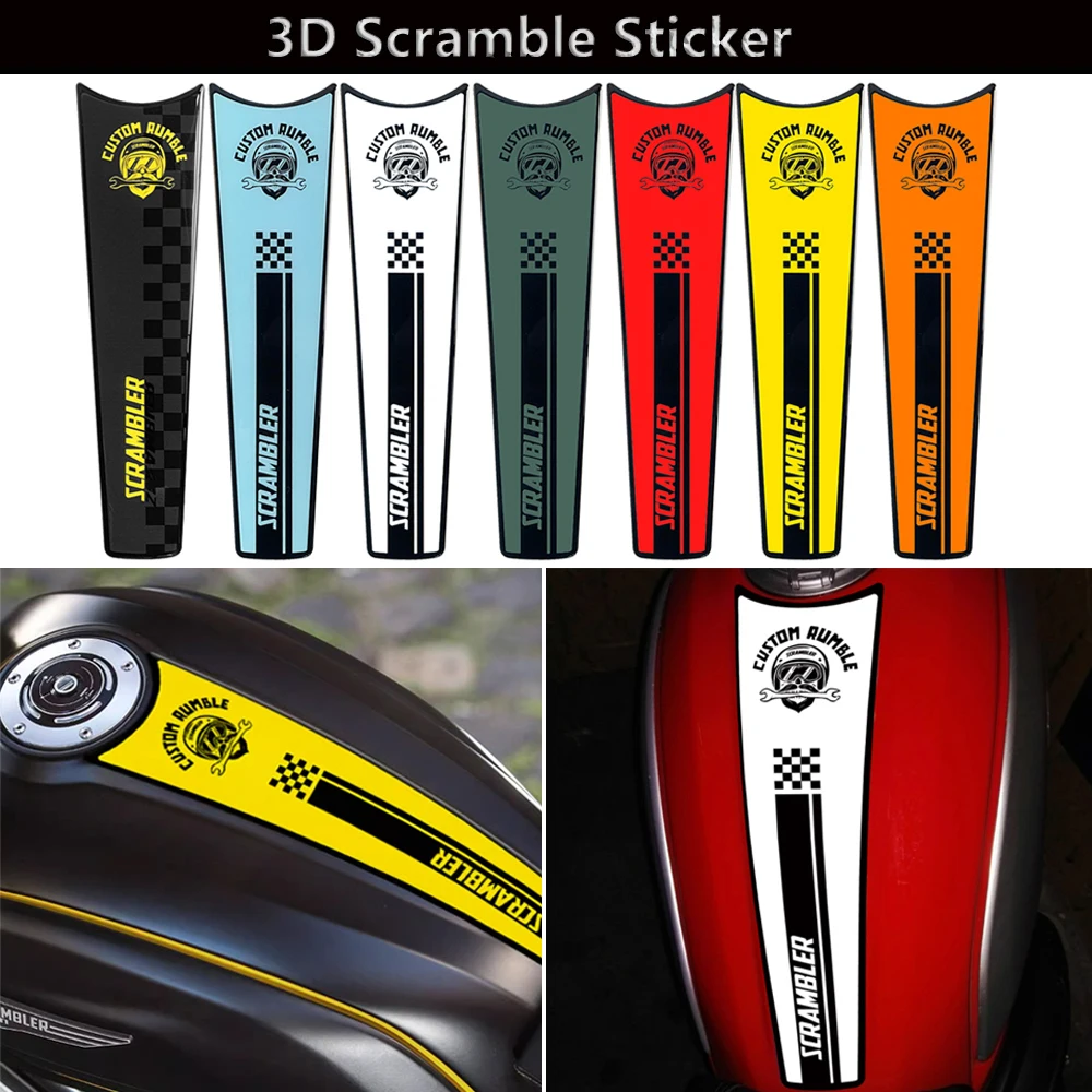 Scrambler 800 Fuel Tank Sticker 3D Gel Decal Cover Classic Motorcycle Accessories for Ducati Scrambler 800