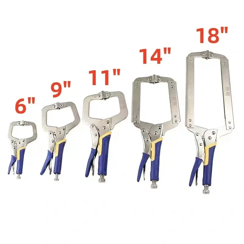 

14/18Inch C Type Grip Pliers Multi-Function Metal Face Clamp Woodworking Table Vise Grip Cabinets Locking Tool