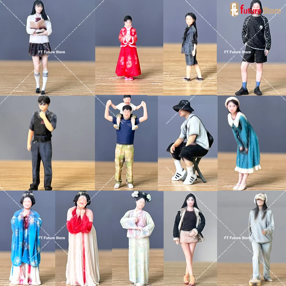 

Real Person Miniature Figure 1/87 1/64 1/43 1/24 1/18 Male Female Children 3D Print Model Props Creative Collection Decoration