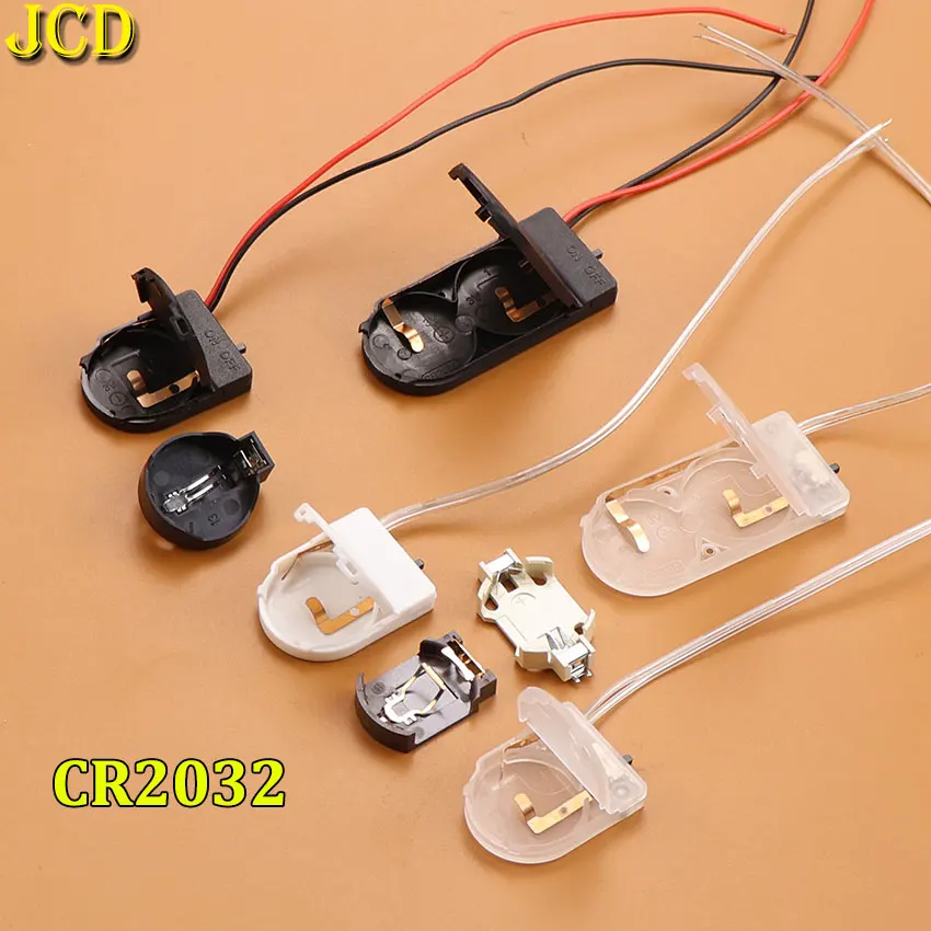 

JCD 1Piece CR2032 CR 2032 Button Coin Cell Battery Holder Case Cover With ON-OFF Switch leads Wire 3V 6V Battery Box