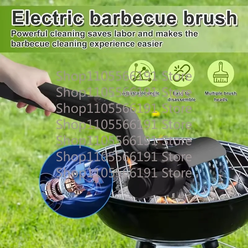 Cross-border explosion Electric barbecue brush led light Rotary cleaning brush Outdoor camping barbecue grill cleaning tool
