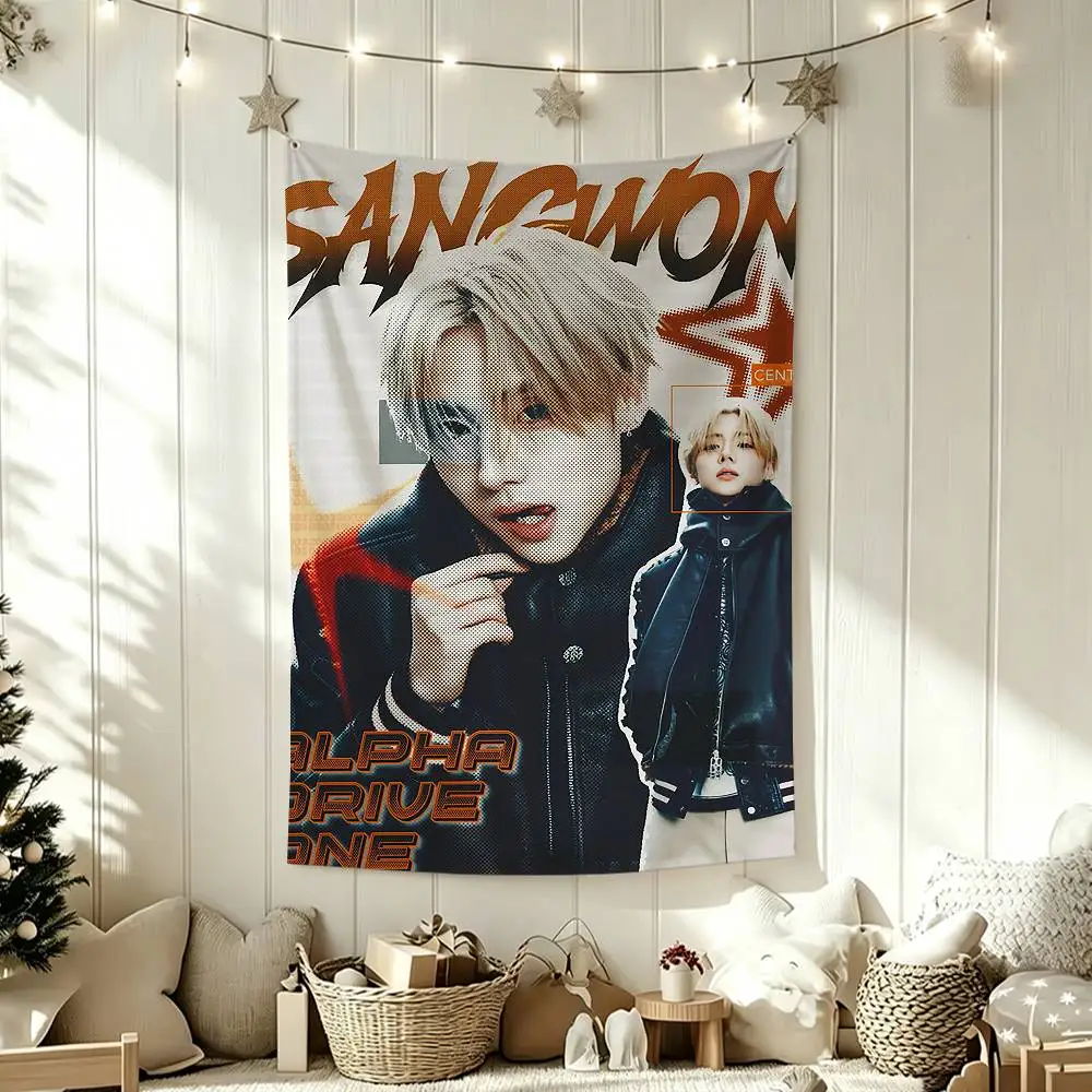 L-Lee S-Sang W-Won Boys II Planet Flags Wall Hanging Tapestry Outdoor Garage Room Decorative flag Background Blanket