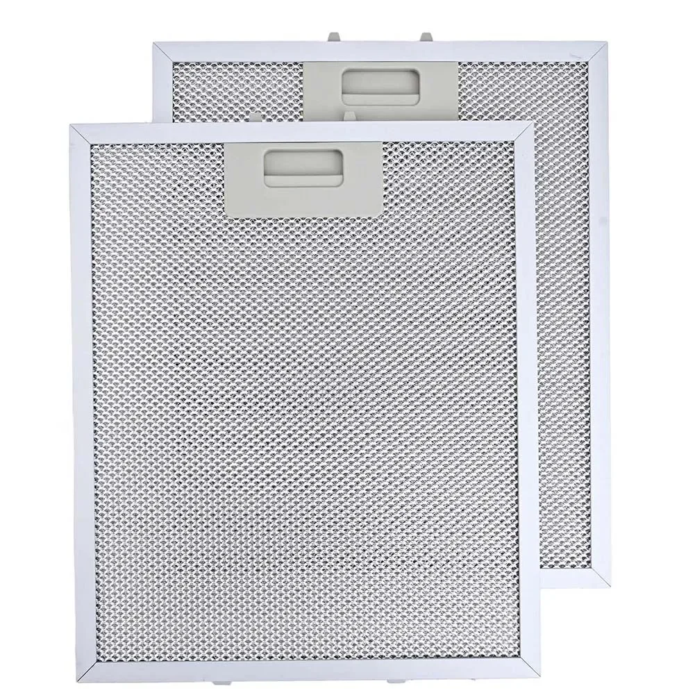 Set of 2 Aluminum Mesh Extractor Vent Filters for Cooker Hood with 5 Layers of Grease Filtration Size 330x230x9mm