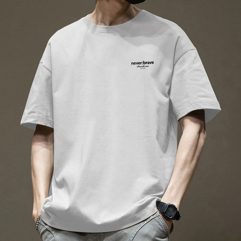 

2025 New Cotton Short-Sleeved T-Shirt Boys Summer Tide Ins Loose Round Neck High Street Japanese Style Couple T-Shirt Tops
