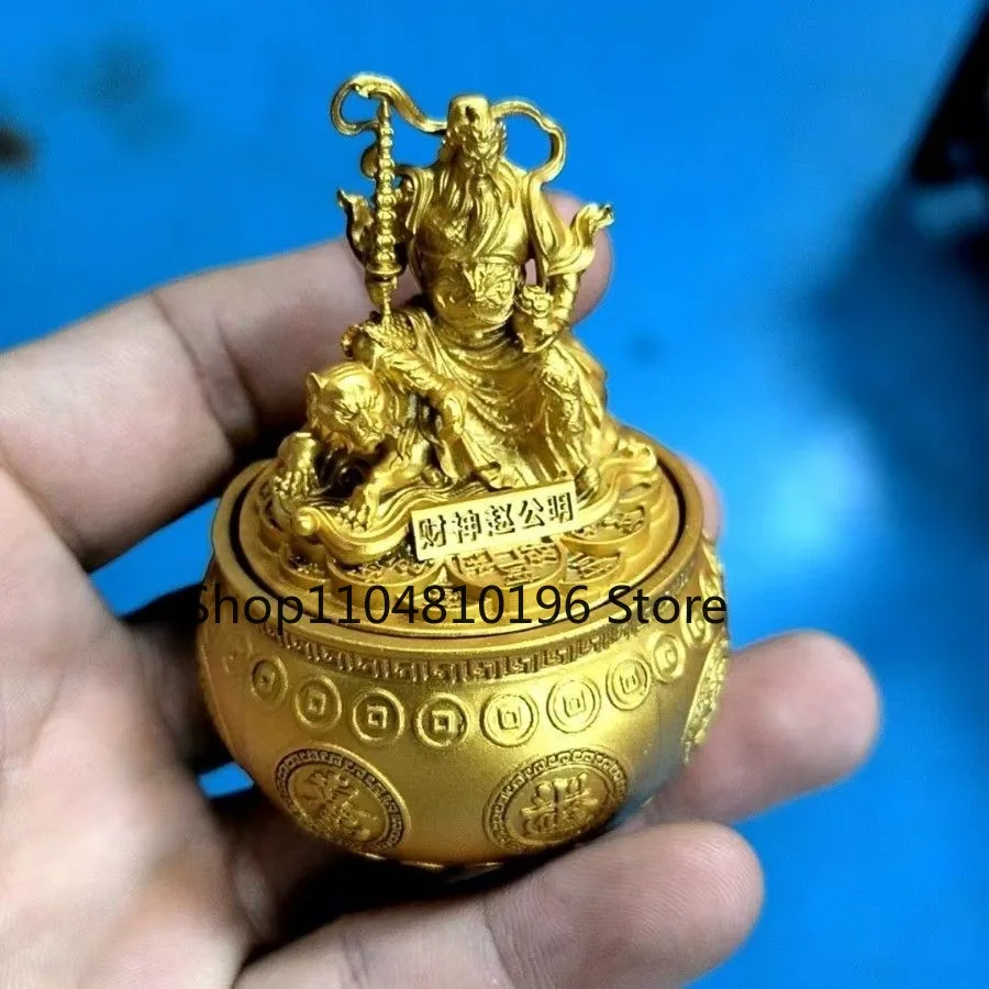 Zhao Gongming Rotating Treasure Bowl Figurine Home Office Decor