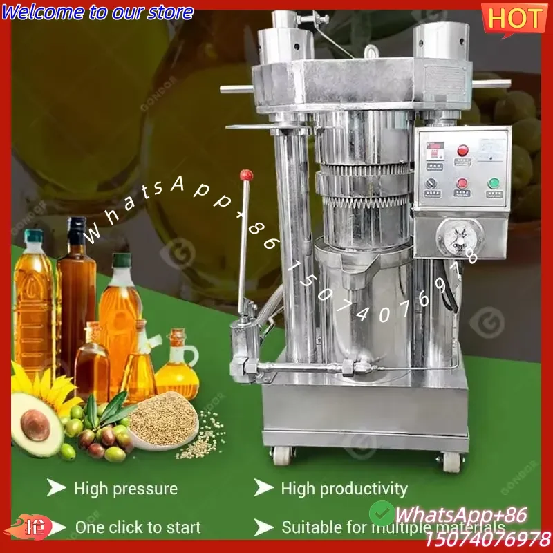 2026 Hydraulic Olive Prickly Pear Seed Cacao Presser Lemon Peel Process Home Use Coconut Oil Press Machine