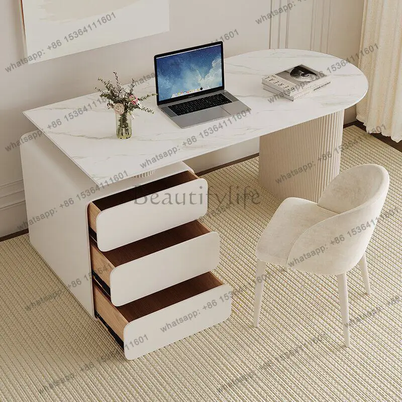 

LJY Modern Standing Office Desk Wooden Decoration Executive Drawer Crafts Office Desk Minimalist Aesthetic Tavolo Trendy Furnitu