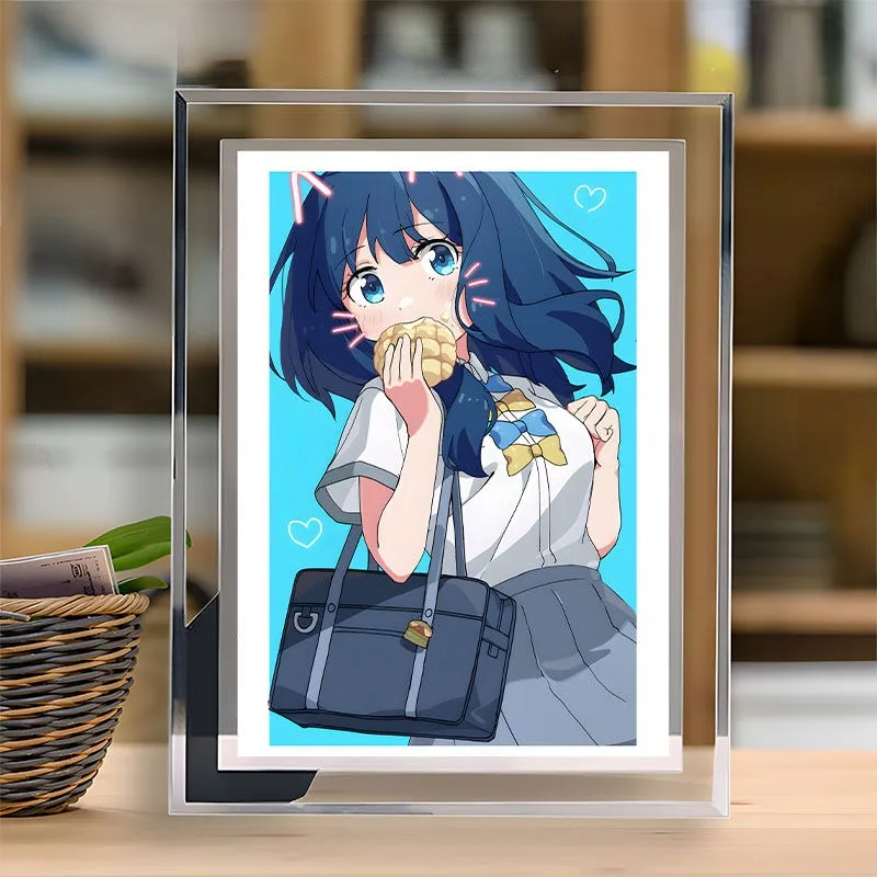 Yanami Anna Glass Photo Frame Makeine: Too Many Losing Heroines! Anime Peripherals Bedroom Desktop Cute Ornament Christmas Gift