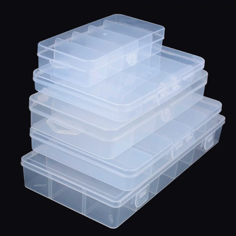 Transparent lure box with five or six compartments for stori