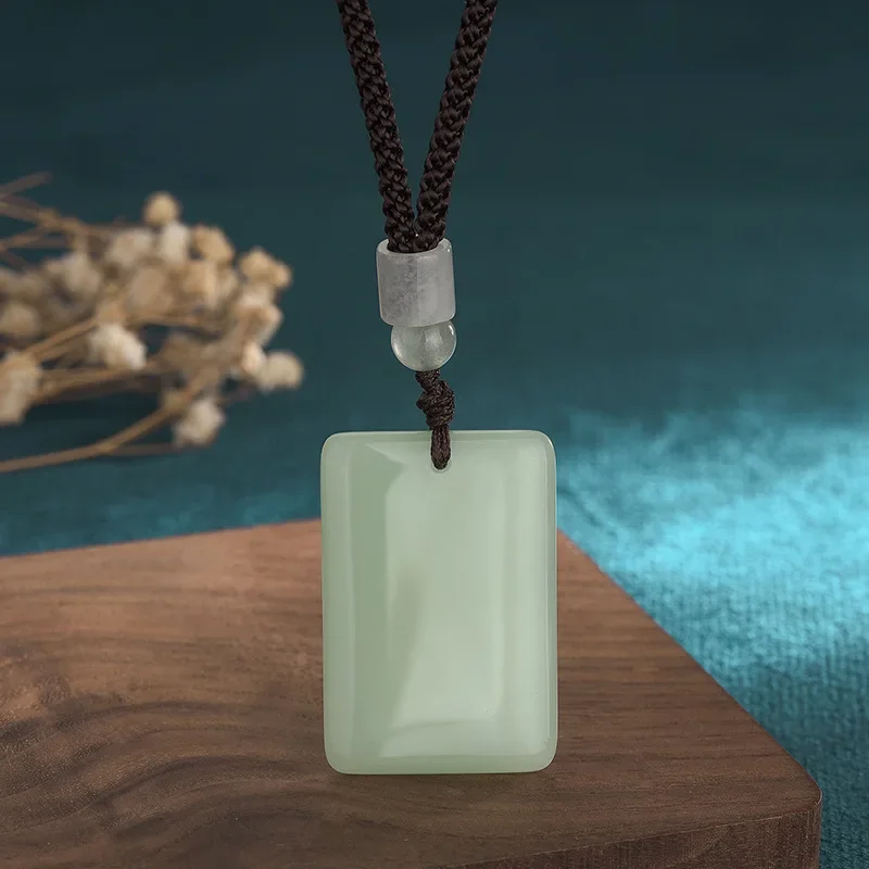 

Green Jade Pendant Necklace Necklaces Charms Pendants Gift Jewelry Charm Vintage Stone Amulets Natural Gemstones Designer Man