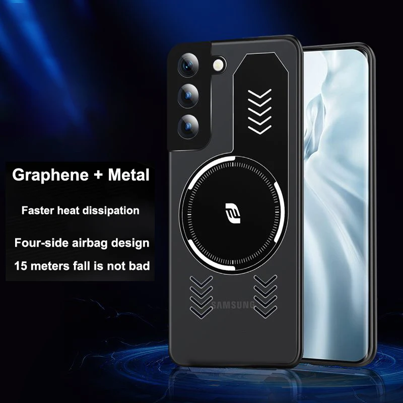 For Samsung S23 5G Graphene Heat Dissipation Case For Galaxy S23 Ultra S23+ Breathable Cooling Cover + radiator Fan Cooler