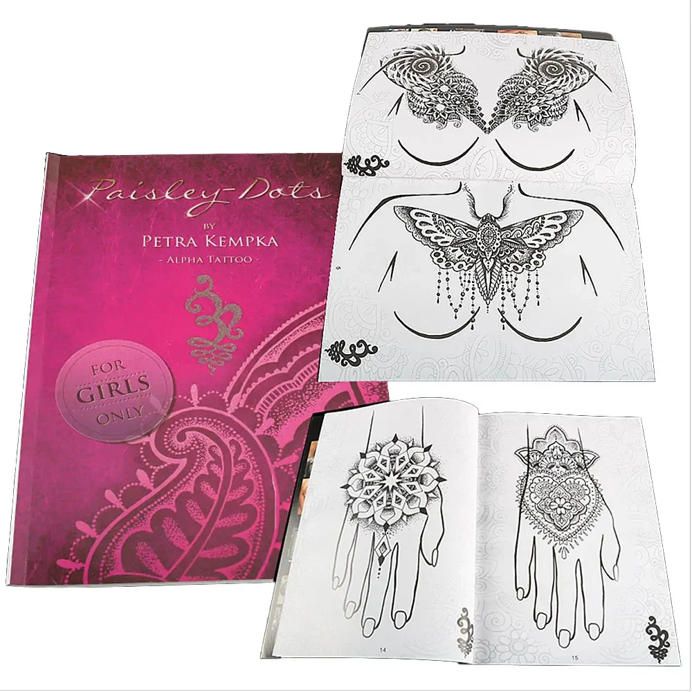 Henna Flower Butterfly Tattoo Stencil Template Book Album - Body Art Design for Europe & America Hand Chest Ankle