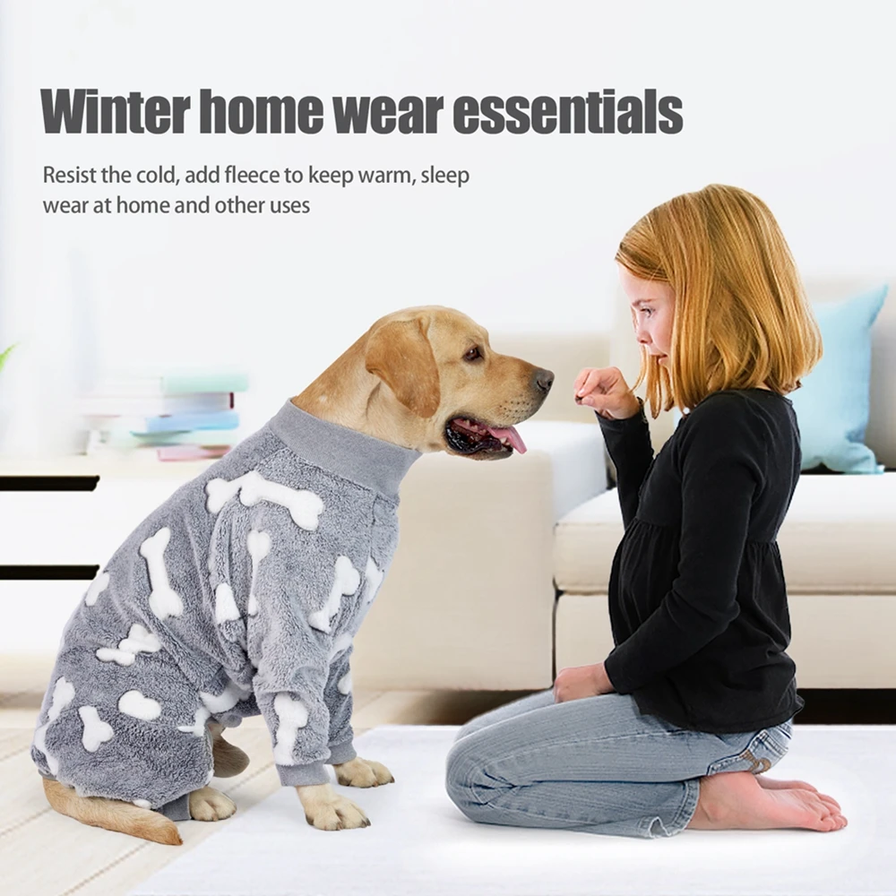 

Dog Pajamas Fleece Winter Dog Clothes Four Legs Warm Home Jumpsuits Coat For Small Dogs Puppy Cat Onesies Coat Pet Clothing