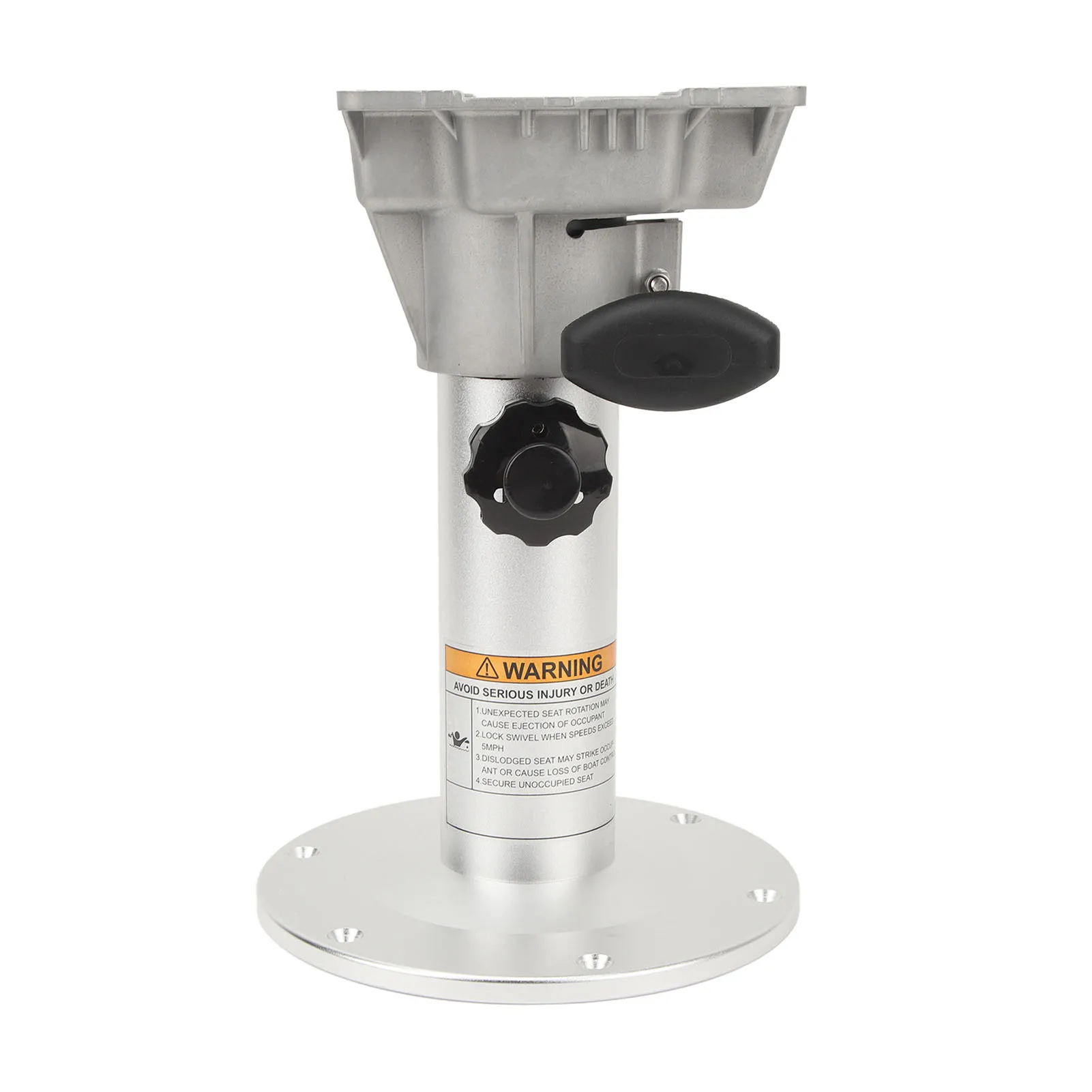 Boat Seat Pedestal Aluminum Alloy 360 Degree Swivel 335 to 490mm Adjustable Height Pedestal for RV Yacht Marine