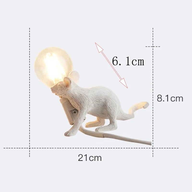 Harz Maus Lampe Tier Schreibtisch Licht mit E12 Glühbirne AC angetrieben dekorative ratten förmige Tisch leuchte für Schlafzimmer Studie Büro Dekor