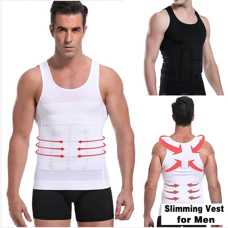 Emagrecimento colete para homens, corpo Shaper, camisa fina, roupa interior, Shapewear, barriga compressão, barriga controle, espartilho emagrecimento