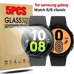 Protección de vidrio templado para Samsung Galaxy Watch 6, Protector de pantalla HD de 40/44MM, película de vidrio clásica de 43MM y 47MM