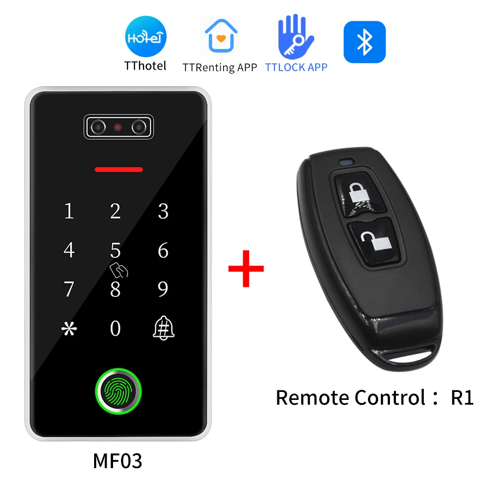Asia-Teco TTLock App Zugangskontrolle Gesichtserkennungsgerät RFID M1 Karte Fingerabdruckleser für Türschloss Metall IP67 Wasserdicht MF03 7