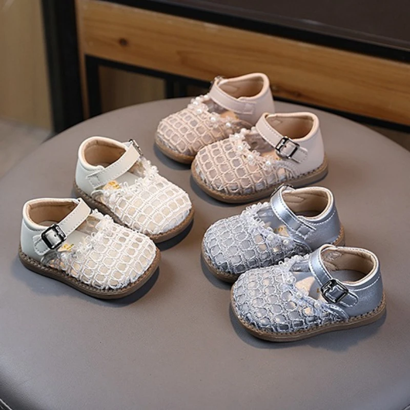 Fashion Girls' Shoes 2026 Summer New Kids Sandals Simple Versatile Girls' Mesh Casual Shoe Comfort Non Slip Child Beach Shoes