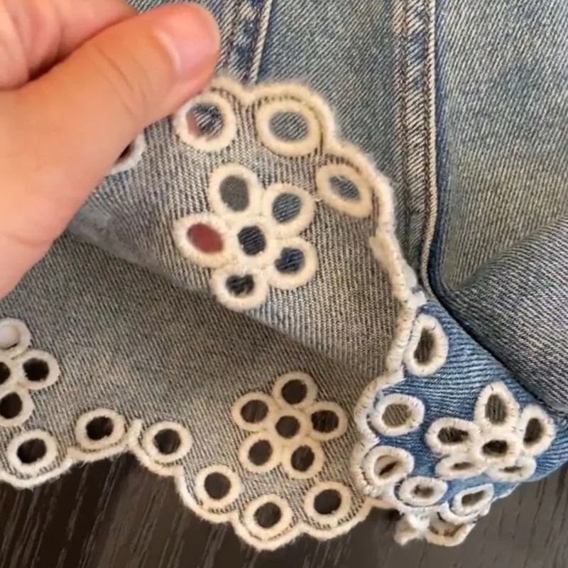 2025 جديد الصيف الكورية أزرار الموضة سستة الجينز الإناث كل مباراة الجوف خارج بنطال ذو قصة أرجل واسعة ملابس حريمي سليم الكشكشة السراويل #3