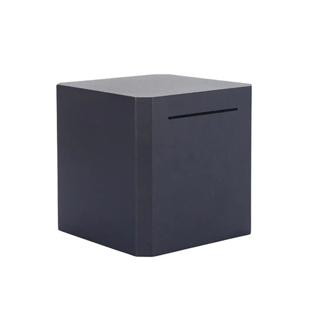 Coin Collector Box Stainless Steel Square Piggy Bank Capacity Money Saving Jar for Adults Kids Solid Color Cube Deposit Box