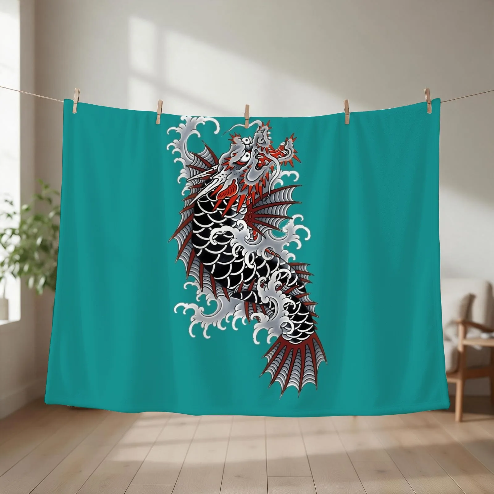 Yakuza Ichiban Tattoo \t Throw Blanket couch cozy soft plush fuzzy picnic outdoor blanket