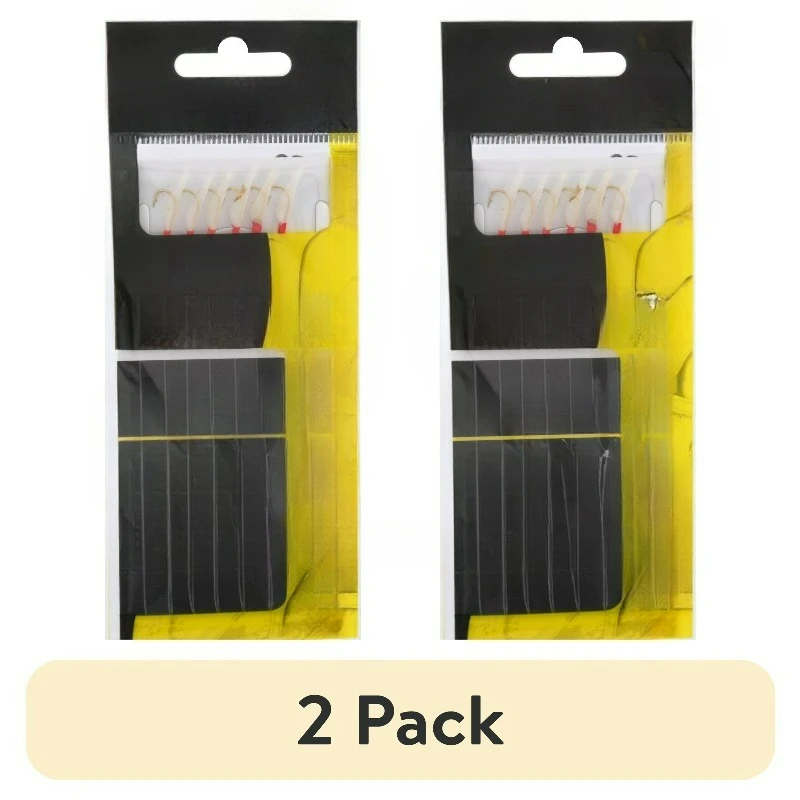 (2 pack) Red Size 8 Hook，Each rig includes six high-quality hooks for secure bait retention, with the main line featuring a higher pound test than branch lines for added strength during retrieval.