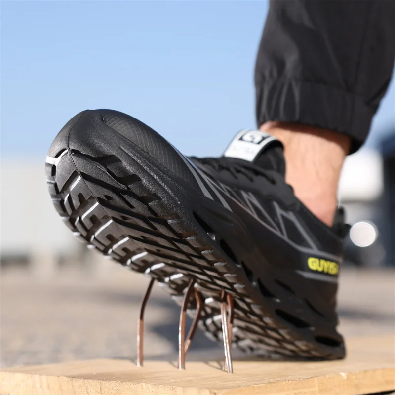 Work Sneakers Steel Toe Shoes Men Safety Shoes Puncture-Proof Work Shoes Air Cushion Boots Indestructible Footwear Security