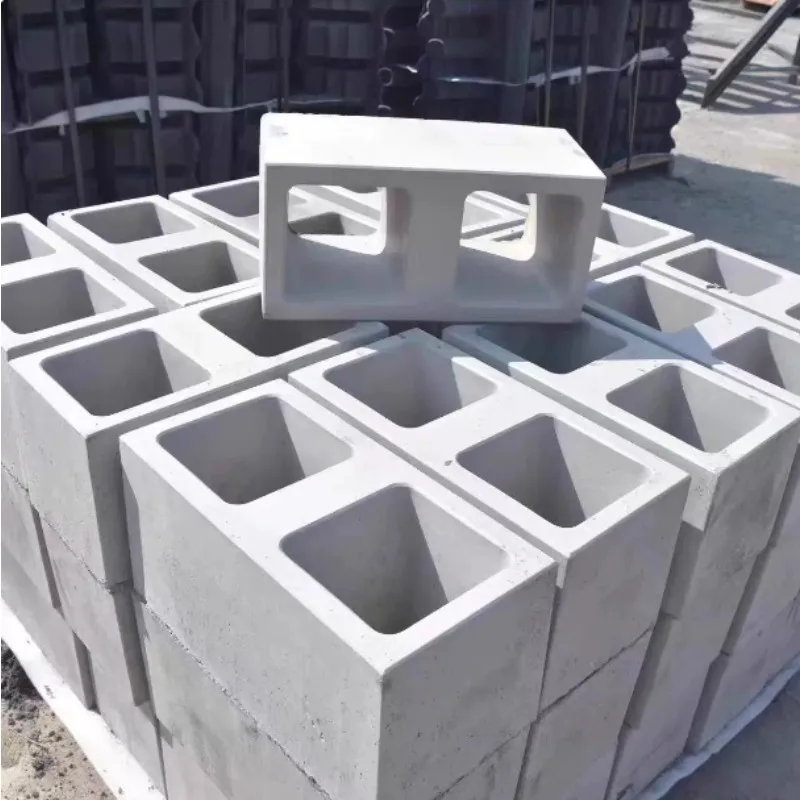 402020 Double Hole Recessed Square Concrete Hollow Brick Plastic Mold for Garden Partition Decor Wall DIY Project