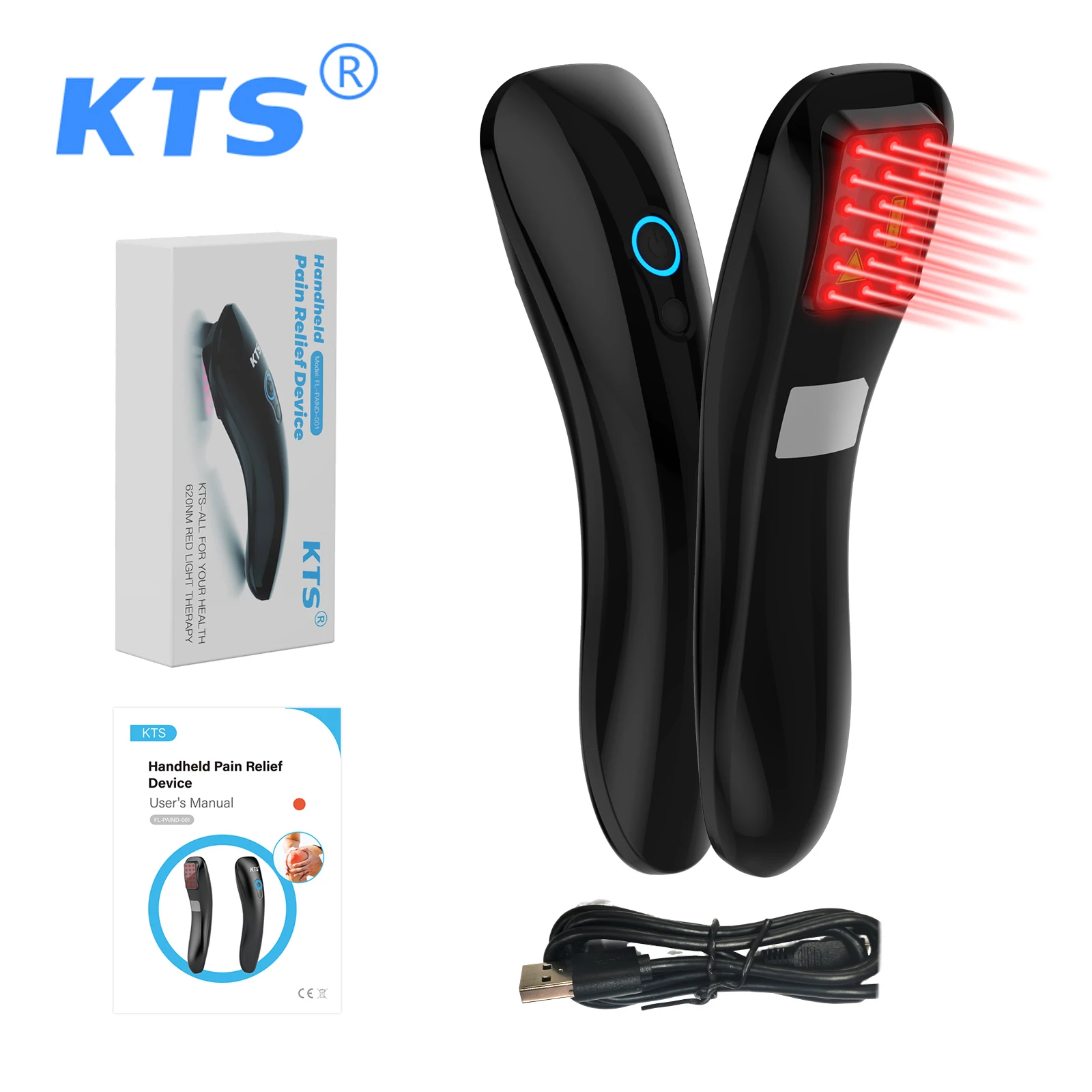 

KTS Red Light Therapy Device 18x620nm Diodes Portable Pain Relief Device for Body Joints Shoulders Elbows Knees Back Muscle