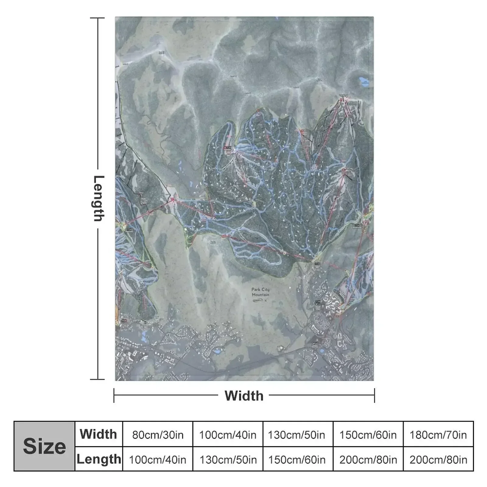 Park City Mountain Resort Trail Map Throw Blanket for babies Heavy christmas decoration Luxury St Furrys Furry Blankets