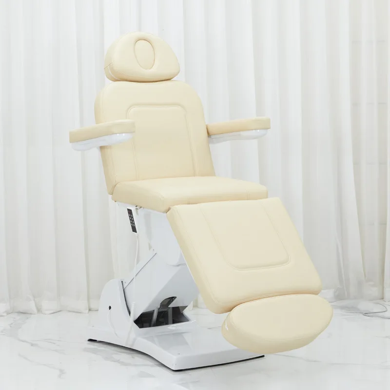 Luxury Electric Rotating Spa Bed 3 Motor Adjustable Treatment Chair Massage Bed Salon Electric Facial Eyelash Lash Bed
