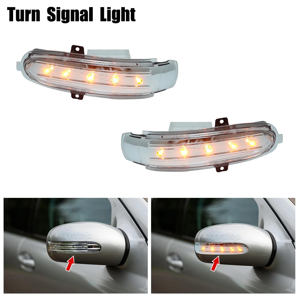 Crystal Lens Rearview Mirror Indicator Lamp  Turn Signal Lamp Amber For Mercedes Benz C Class  W203 S203 CL203 C30 C32 C55