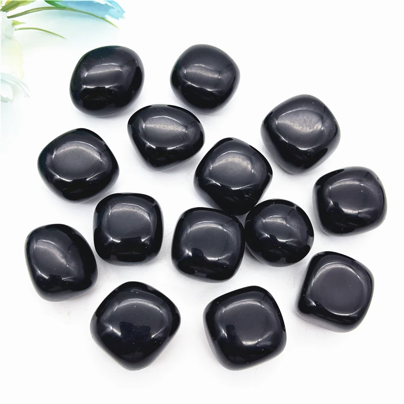 Drop Shipping 100g Natural Black Obsidian Tumbled Stone Minerals Fish Tank Natural Crystal Gravel Stones Mineral Specimen