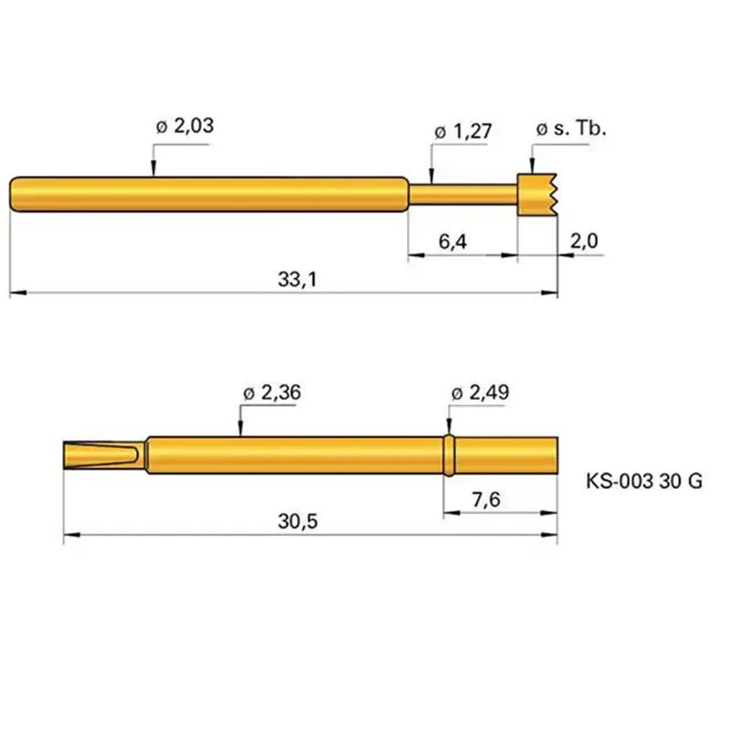 100 個オリジナル INGUN 鋼プローブ GKS003 201 170 A2000 尖った外径 2.02 ミリメートルスプリングテストプローブ ICT