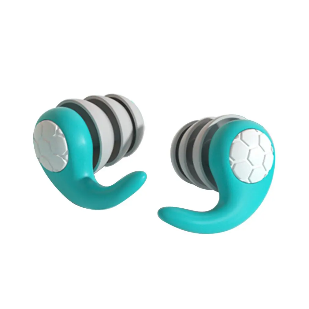 Silicone Noise Cancelling Earplugs Noise Filter Sleep Swimming Waterproof Three Layer Mute Earplugs