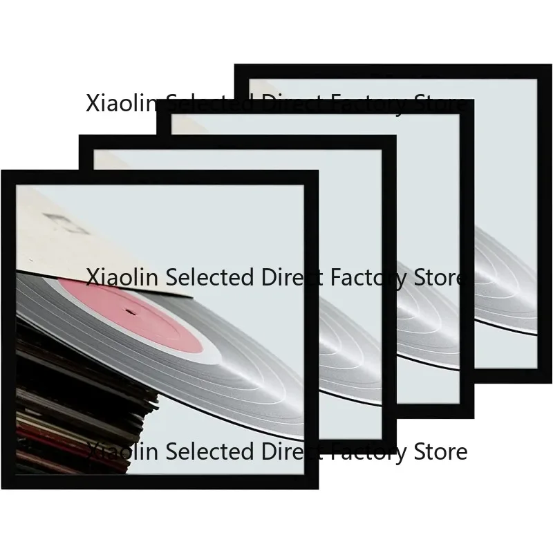 5 pieces 12.5x12.5 Black Vinyl Record Frame Sturdy Lightweight PVC Album Display for Home Wall Decor Easy to Use
