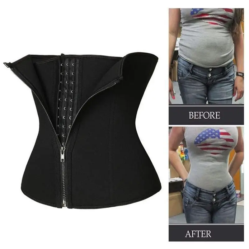 Faja Reductora de Cintura y Control Abdominal para Mujer, Sin Costuras, con Diseño de Espina de Pescado, con Cierre de Cremallera y Hebilla para Contracción Abdominal ﻿