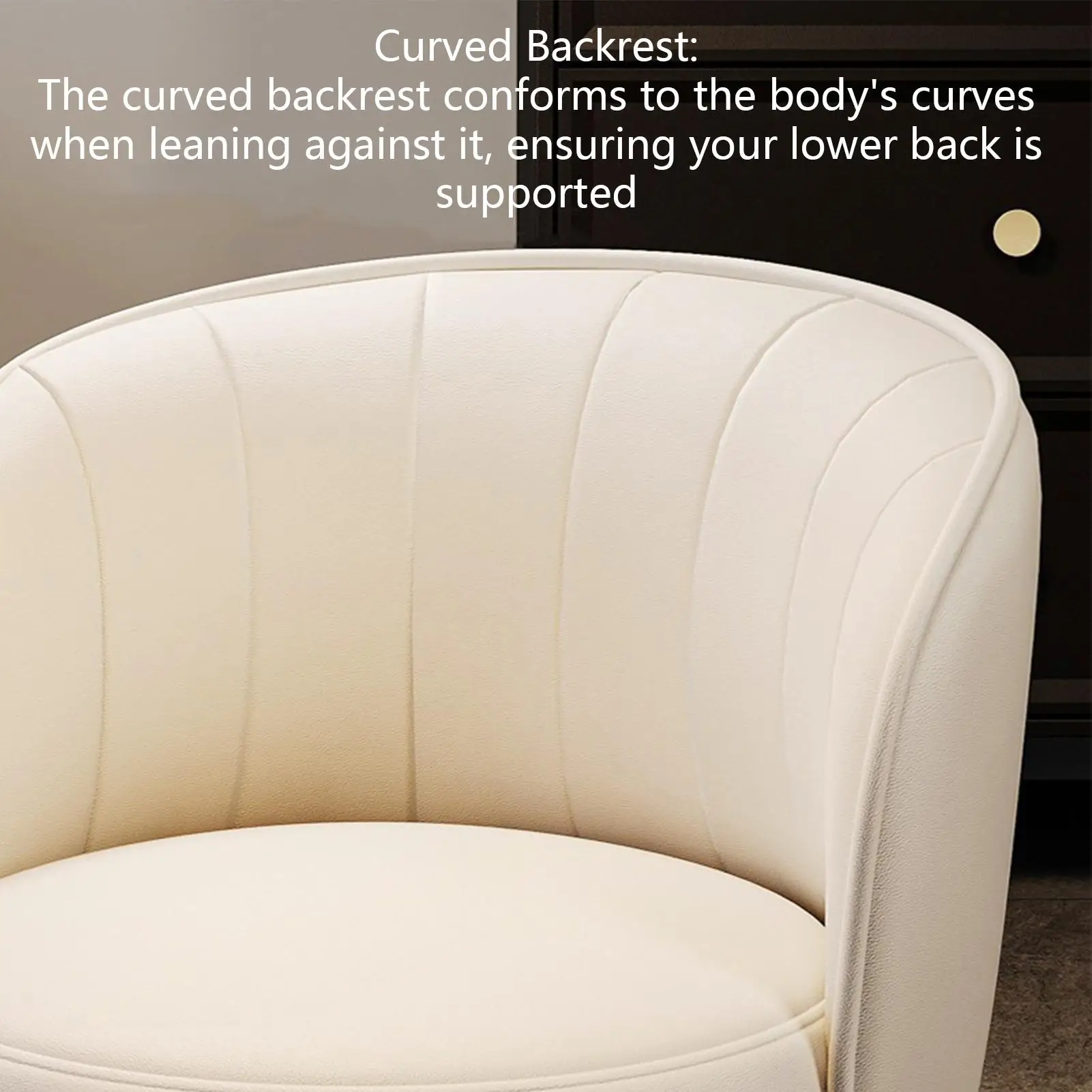 Short Stool With Wheels Waterproof Soft Ergonomic Backrest Modern Seat Small Rolling Stool Swivel Chair For Home Living Room