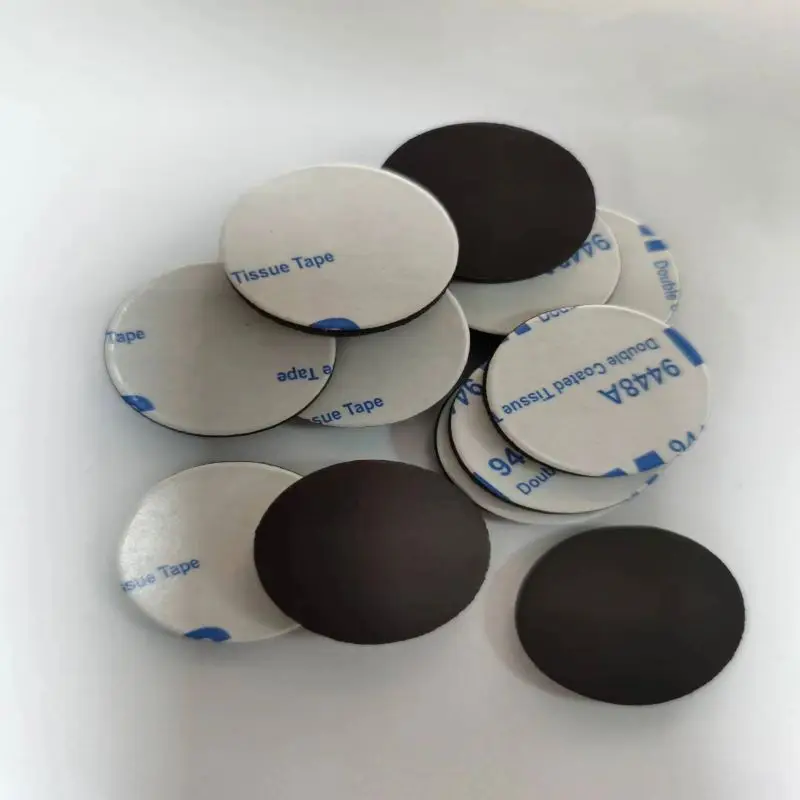 10  PCS Self Adhesive Circular Soft  Rubber Magnetic Sheet Advertising Sticker Adhesive Buckle Refrigerator Sticker